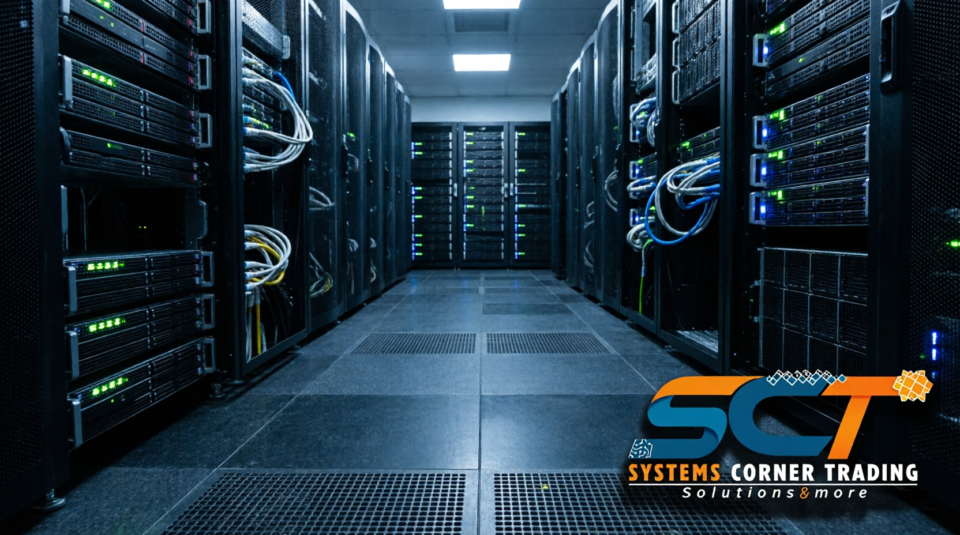 SCT Systems Corner Trading data center infrastructure solutions with redundant servers, network switches, and power systems for business continuity in Saudi Arabia