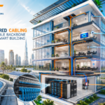 Structured Cabling infrastructure connecting CCTV, Wi-Fi, Fiber Optic, Access Control, Fire Alarm, VoIP, and Smart Building systems in Saudi Arabia.