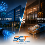 Fiber Optic vs Copper Cat6 Cabling Comparison Showing Business Network Infrastructure Solutions